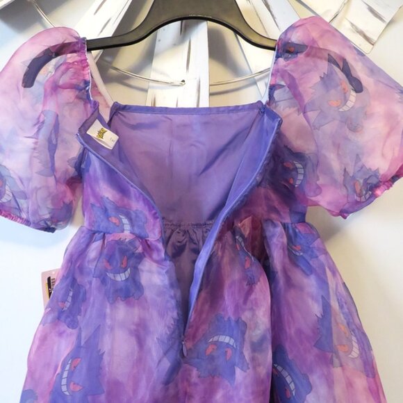 NWT Pokemon Girls Gengar Puff Sleeve Organza Dress Size L (10/12) - Picture 13 of 14